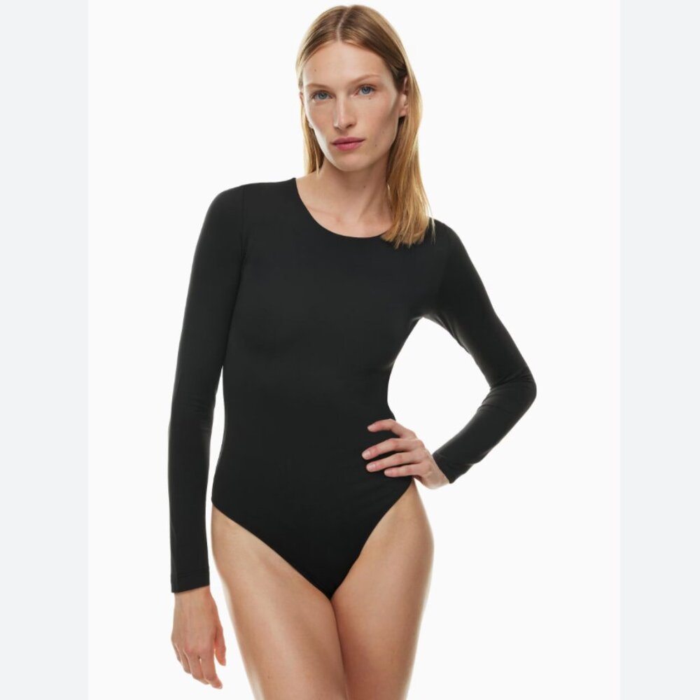 Contour Crew Longsleeve Bodysuit  - Medium Black